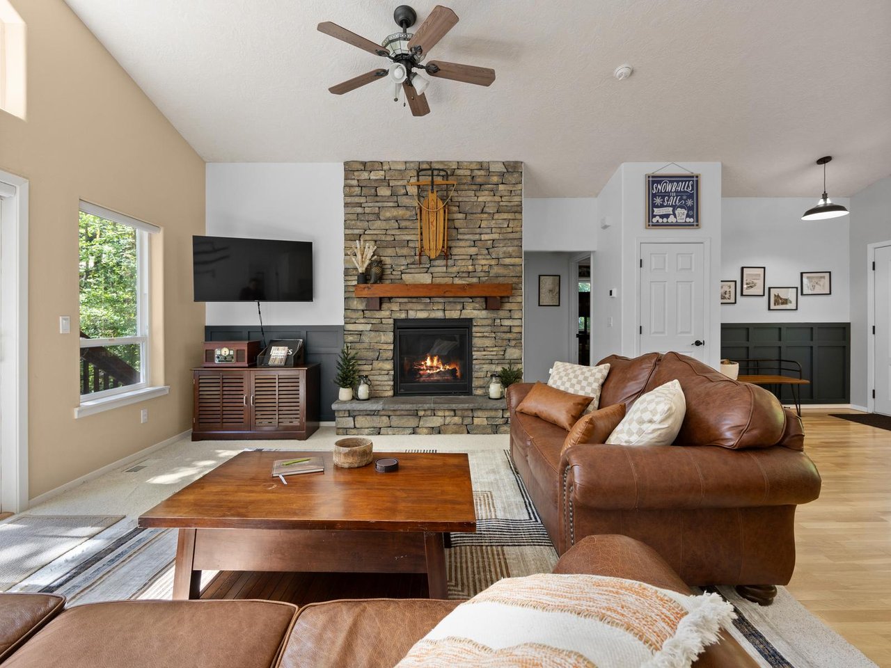 Fireplace in great room